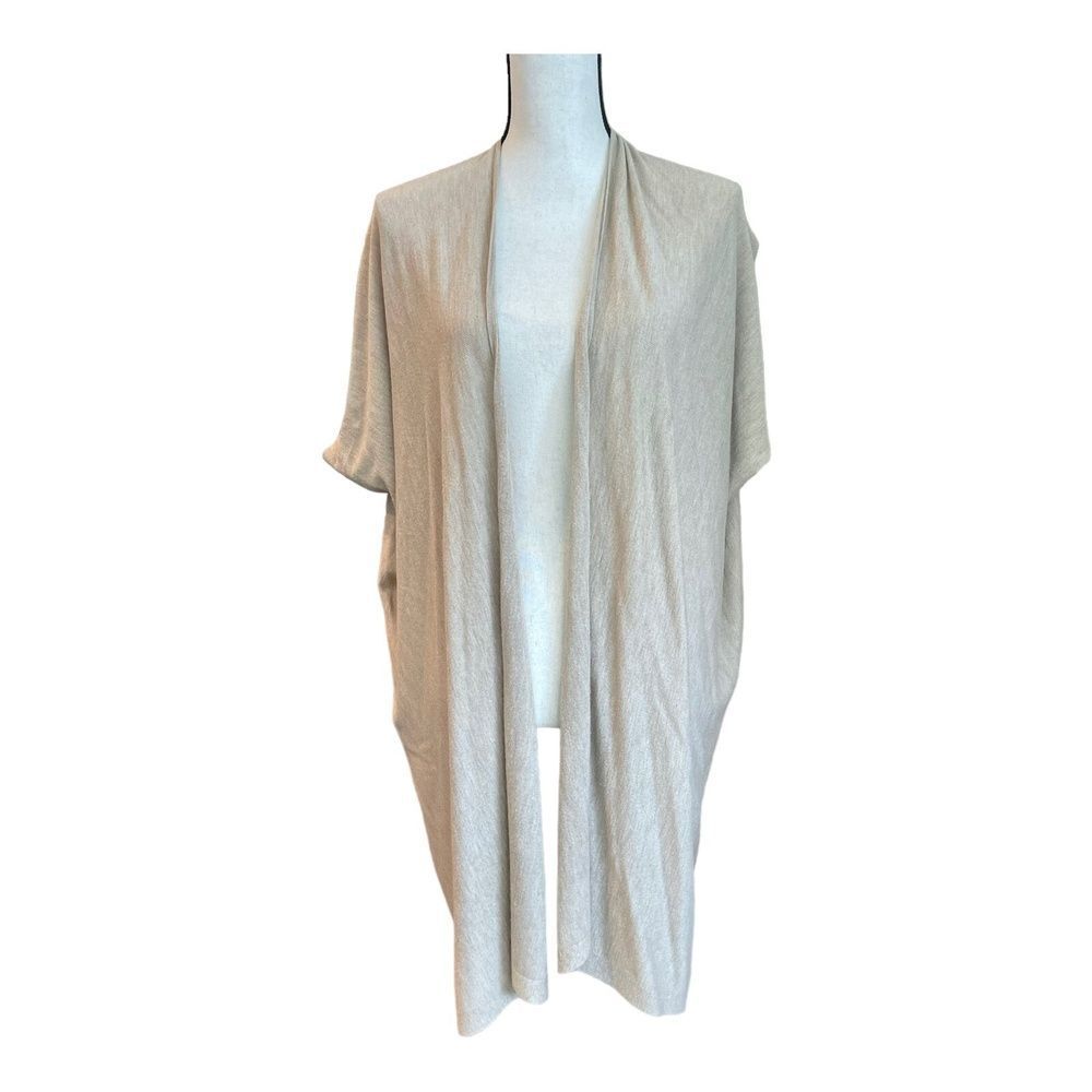 Ted Baker London Womens Sweater Cardigan Short Sleeve Dolman Open Beige Solid M